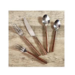 Juego de cubiertos de acero inoxidable pulido con mango de nudo, vajilla moderna y elegante de color negro para uso diario, 5 unidades, gran oferta - Product Image 2