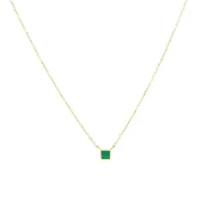 Collier en Or 14K et Argent 925 avec Perle d'Eau Douce, Turquoise, Malachite, Sertissage Géométrique, Plaqué Rhodium, Type Religieux Orthodoxe - Product Image 1
