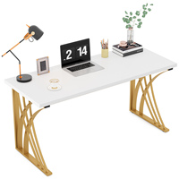 Bureau d'étude moderne en bois blanc doré, prix de gros, table d'ordinateur convertible pour adultes