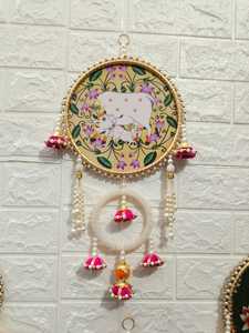 Vaca Ganesha colgante de pared de madera Diwali Festival decoración Nuevo Hogar inauguración de la casa decoración de pared Idea puerta entrada Toran telón de fondo - Product Image 5