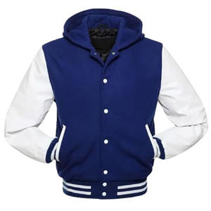 แจ็คเก็ตเบสบอล Letterman หนังแท้ 100% กันลม สำหรับฤดูหนาว - Product Image 1