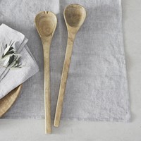 Cucharas de madera para comer, juego de cuchara Natural para mezclar y agitar miel, té y Soda, 6 piezas