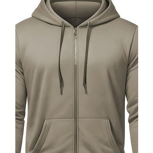 Sudadera con Capucha Extra Grande de Estilo Urbano para Hombre, con Cierre, de Algodón Grueso, Negra, Térmica - Product Image 3