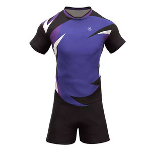 Ropa deportiva de poliéster 100% más vendida de calidad superior Uniforme de rugby para adultos Estilo de conjuntos transpirables - Product Image 1