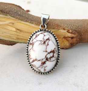 Colgante de Ágata Caballo Salvaje, Piedra Preciosa Marrón y Blanca, Plata de Ley 925, Joyería Hecha a Mano, Regalo - Product Image 2