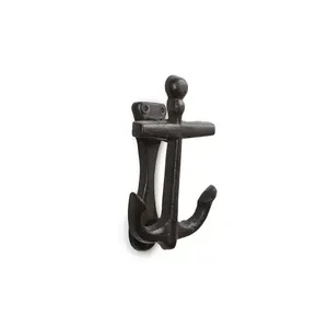 Aldaba de puerta de Metal de hierro revestido negro elegante duradero diseño náutico moderno tornillo fácil para instalación de dormitorio hogar Hotel Villa - Product Image 1