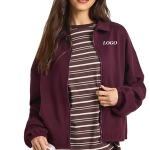 Sweat-shirt à manches longues pour un ajustement confortable et décontracté, couleur unie, avec logo personnalisé et col rabattu avec fermeture éclair - Product Image 1