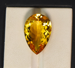 Natural <b>Citrine</b> Madeira Pear Faceted Brandy Colour 20X14X8 mm 12.87 Cts - Product Image 3