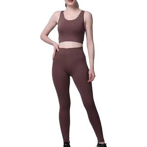 Ensemble de compression de haute qualité pour femmes très vendu sur mesure, couleur unie, vêtements actifs à la mode, ensemble de yoga élégant de grande taille - Product Image 4