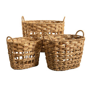 La mejor colección, organizador de almacenamiento de jacinto de agua, cesta de almacenamiento, duradera, tejida a mano, otras decoraciones para el hogar - Product Image 1