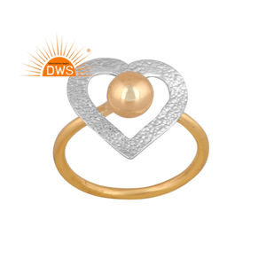 แหวนซ้อนดีไซน์รูปหัวใจชุบทอง18K ทำด้วยมือล่าสุดเครื่องประดับชั้นดีสำหรับผู้หญิงของขวัญสำหรับผู้หญิง - Product Image 1