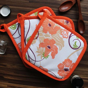 High Quality 100% Pure Cotton Pot Holders <b>Reusable</b> <b>Heat</b> Protection <b>Pads</b> with Customized Logo - Product Image 3