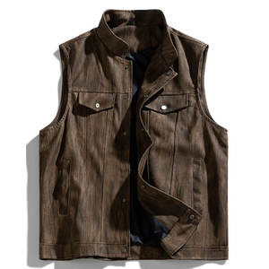 Chaleco de Cuero para Hombre, Chaleco sin Mangas Elegante de Cuero Genuino, Perfecto para Moda Casual y Urbana - Product Image 1