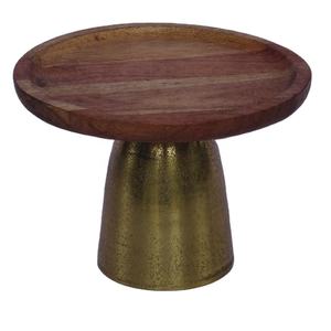 Vente chaude Bol En Bois Gâteau Stand À La Main Naturel Véritable Bol En Bois Avec Base En Métal Stands Gâteau Outils De En Inde - Product Image 1