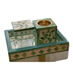 Ensemble de brûleur à encens Bakhoor en incrustation d'os de style nouveau, de haute qualité, écologique, bois de santal pour toutes les saisons, en vente - Product Image 6