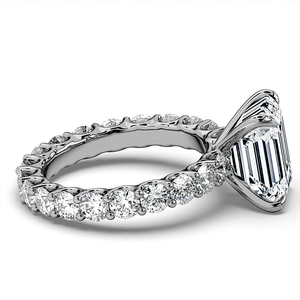 Anillo de Compromiso Cristiano con Diamante Cultivado en Laboratorio, Corte Esmeralda, 1CT VS1, Clásico, Oro de 14K, Engaste de Puntas, Regalo para Fiesta, Aniversario, Boda - Product Image 4