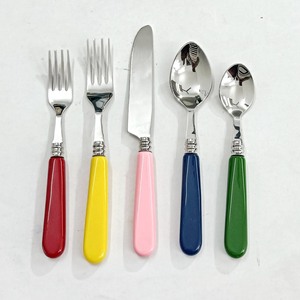 Ensemble de vaisselle racontant des histoires ensemble de couverts à poignée en résine de cinq couleurs expérience de consommation avec LOGO personnalisé ensemble de couverts de vaisselle - Product Image 2