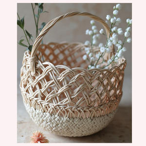 Jarrón Boho Bloom Zen tejido a mano para algas marinas y flores de ratán para un estilo rústico y orgánico elevado para el hogar - Product Image 2