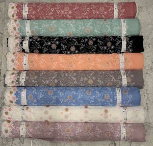 Textile Raw Material New Updated Jacquard Applique Imported Lace Silk Fabric from Indian Supplier - Product Image 4