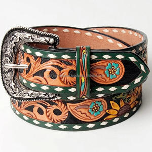 Personalizado tallado a mano Floral en relieve colorido vaquero hombres jeans estilo occidental cuero herramientas cinturón diseñador pin hebilla - Product Image 4