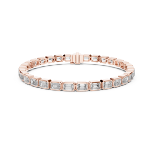 Emerald Cut Moissanite Bezel Set Tennis <b>Bracelet</b> 925 Sterling <b>Silver</b> Rhodium Plated Handmade Fine Jewelry GRA Certified Luxury - Product Image 6