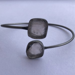 Natural Quartz Gemstone Rough Black Bangle <b>Bracelets</b> for Jewelry Manufacturer at Wholesale Factory Price for Semi Precious Stone - Product Image 1