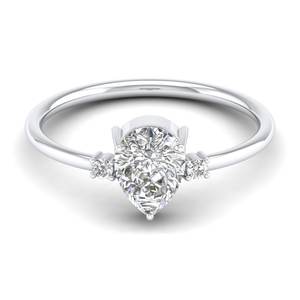 Bague en or massif 14 carats avec diamant de laboratoire CVD taille poire 1 carat pour femme, prix de gros REYES, cadeau de mariage de luxe, bijoux fins - Product Image 5