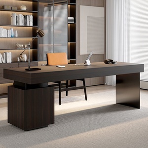 Modern Simple <b>Solid</b> <b>Wood</b> Computer <b>Desk</b> Elegant Office Conference Table Luxury Writing Study Station Commercial Business - Product Image 1