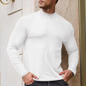 Custom Men <b>Long</b> <b>Sleeve</b> Mock <b>Turtleneck</b> <b>Top</b> Casual Cotton Pullover Layering Shirt OEM ODM Fashion Sweatshirt Style - Product Image 4