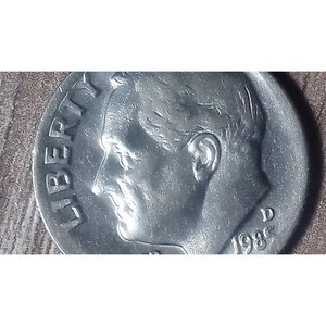 1985 Double Die roMilosevic Dime No Rim su E-PLURIBUS soldi e giocattoli bancari - Product Image 2