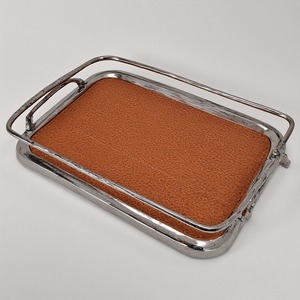 Bandeja de cuero rectangular moderna de calidad superior para fines decorativos con puntadas finas que detallan bodas Diwali - Product Image 2