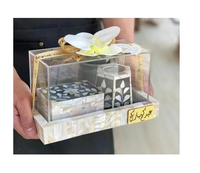Kit de brûleur à bakhoor Mubkhar lavable, design personnalisable, incrustation de nacre couleur bois naturel, prêt à l'emploi, pour la maison