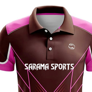 Vente en gros de vêtements de sport avec logo personnalisé T-shirt polo à manches courtes en polyester 100% à séchage rapide pour hommes, maillot de cricket - Product Image 5