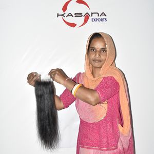 Extensions de cheveux humains naturels 100% indiens 4*4 HD Closure, traitement brut, haute qualité, couleur naturelle, vague, sans cuticule, alignées - Product Image 4