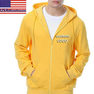 Sweat à capuche d'hiver zippé et lourd du fabricant personnalisé 100% coton pour impression bouffante de haute qualité - Product Image 3