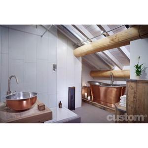 Grand Bol Ovale en Cuivre et Argent Présentoir de Comptoir Évier Antidérapant de Qualité la plus Pure Éviers et Bassin Finis Naturels Autoportants - Product Image 4