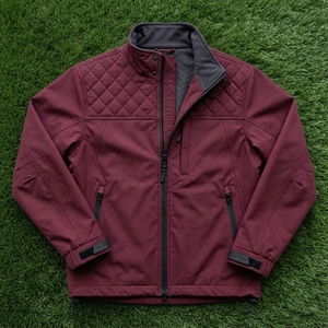 Chaqueta Cortavientos Acolchada Color Borgoña para Hombre, con Cuello Alto, Cierre Completo, Estilo Utilitario para Exteriores, con Múltiples Bolsillos - Product Image 6