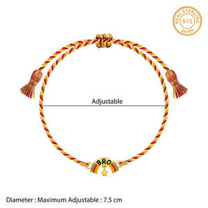 Rakhi เครื่องประดับสำหรับเด็กลายรุ้งสีทองคลาสสิกสำหรับเด็ก - Product Image 4