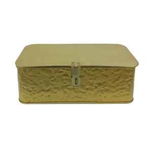 Boîte de rangement élégante en forme de rectangle en métal avec couvercle pour ustensiles de cuisine Boîte décorative de table - Product Image 2