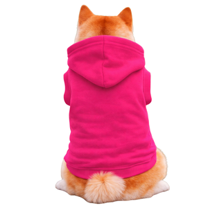 Sweat à capuche pour chien fuchsia, couleur unie vibrante, sweat à capuche confortable pour animaux de compagnie, tissu polaire doux et chaud - Product Image 2