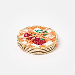 Posavasos inicial de cuentas de vidrio hechas a mano glamurosas, decoración de comedor personalizada para restaurantes y cafeterías - Product Image 1