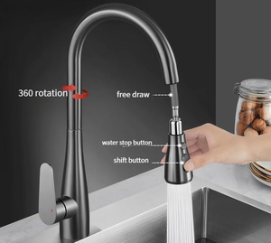 <span class=keywords><strong>Robinet</strong></span> de cuisine à <span class=keywords><strong>double</strong></span> <span class=keywords><strong>sortie</strong></span> en alliage de zinc moins cher <span class=keywords><strong>robinet</strong></span> extractible d'eau chaude et froide adapté aux éviers - Product Image 3