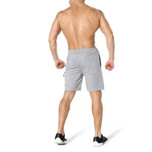 Grey Men Gym Workout <b>Shorts</b> <b>With</b> Zipper <b>Pocket</b> Drawstring Waist And Lightweight Breathable Fabric for Men - Product Image 3