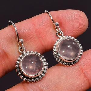 Rose Quartz Gemstone <b>Jewelry</b> For Women Silver Boho Style Earrings <b>Jewelry</b> 925 Sterling Silver Trending Handmade Earrings Gift - Product Image 1
