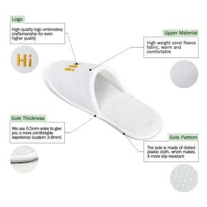 Chaussons d'hôtel et de spa jetables en coton personnalisés haut de gamme, non tissés, en velours, avec logo - Product Image 4