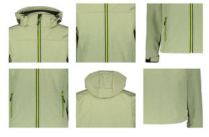 Veste d'extérieur imperméable à col montant pour homme, manteau de randonnée à capuche coupe-vent, fermetures éclair contrastées, logo avant disponible OEM - Product Image 4