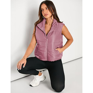 Wholesale <b>Woman</b> Quilted <b>Vest</b> Lady Sleeveless Jacket Puffer <b>Vest</b> - Product Image 3