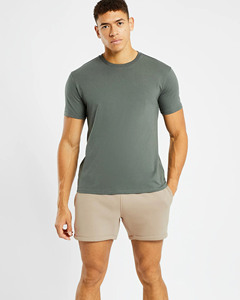 Camisetas de hombre de corte regular color verde oliva, precio de fábrica al por mayor, mezcla de algodón, transpirables, para gimnasio y ropa de calle, camisetas de verano para hombre - Product Image 3