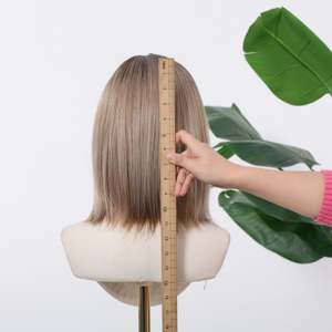 DWY High Quality Synthetic Hair Mixed Dark Blonde Bob <b>Wig</b> with Transparent Lace - Product Image 5