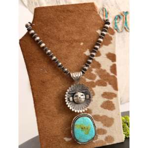 Pendentif Freddy Charley en turquoise de la montagne Sonoran et argent sterling avec sertissage clos, cadeau - Product Image 3